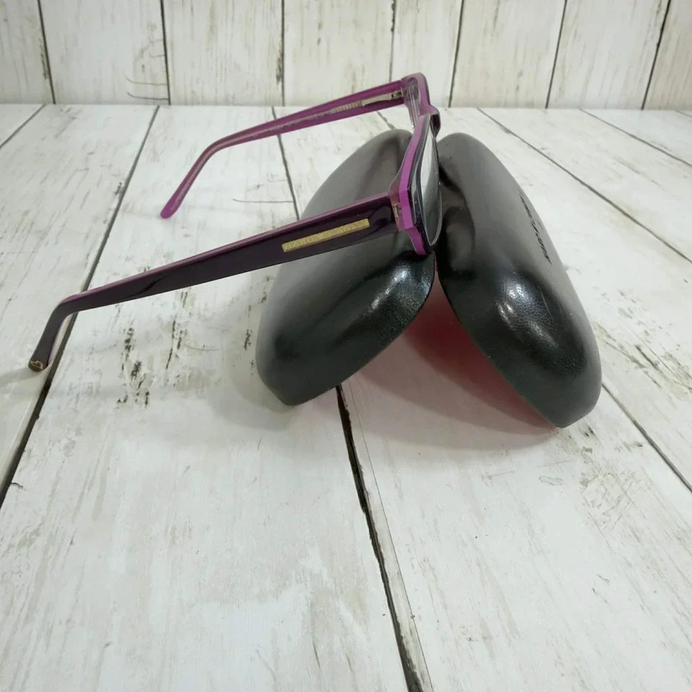 Hard Candy Women's Purple Rectangle Eyeglasses with Case Trendy Y2K‎ Frames